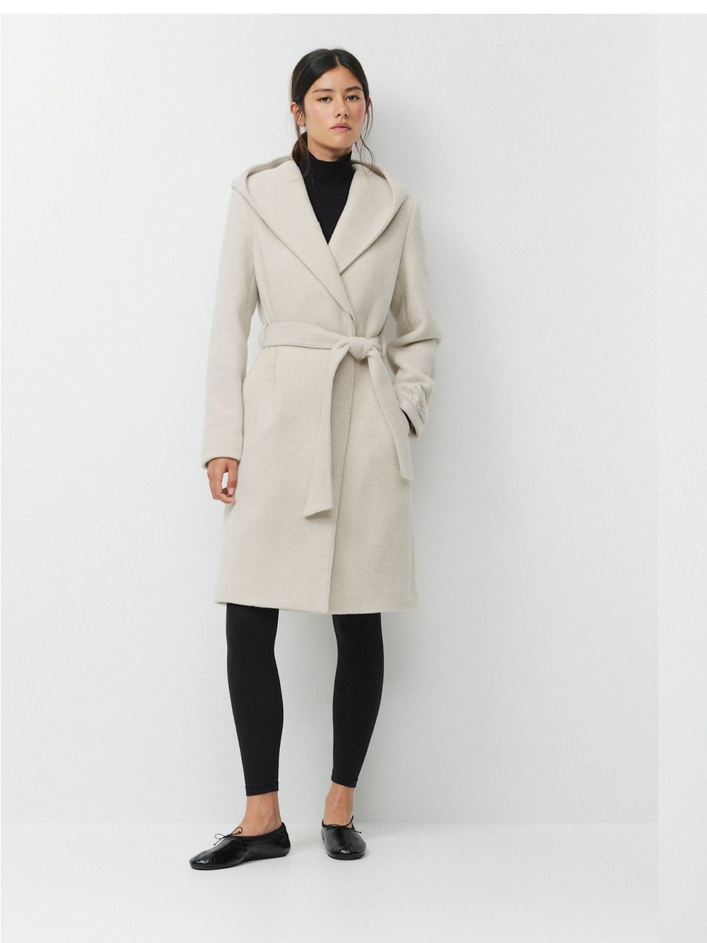 Wilfred Emilie Coat grey Hooded Wrap Belted